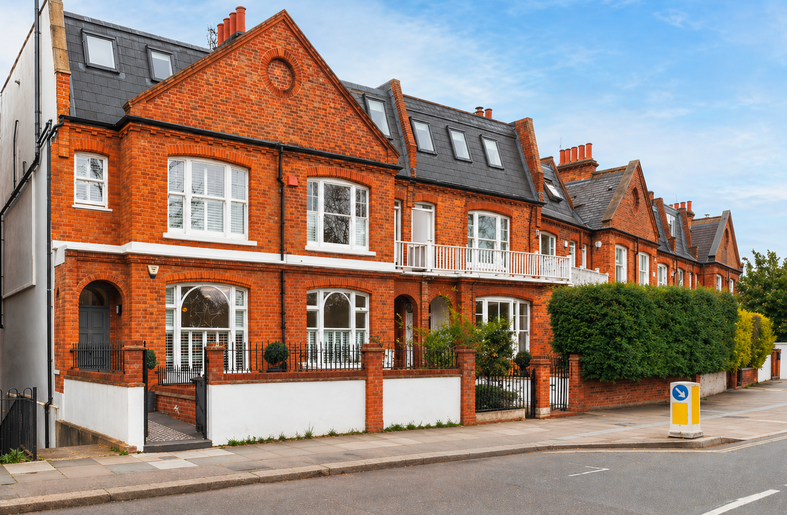 A family home on Peterborough Road, SW6, in golden afternoon light